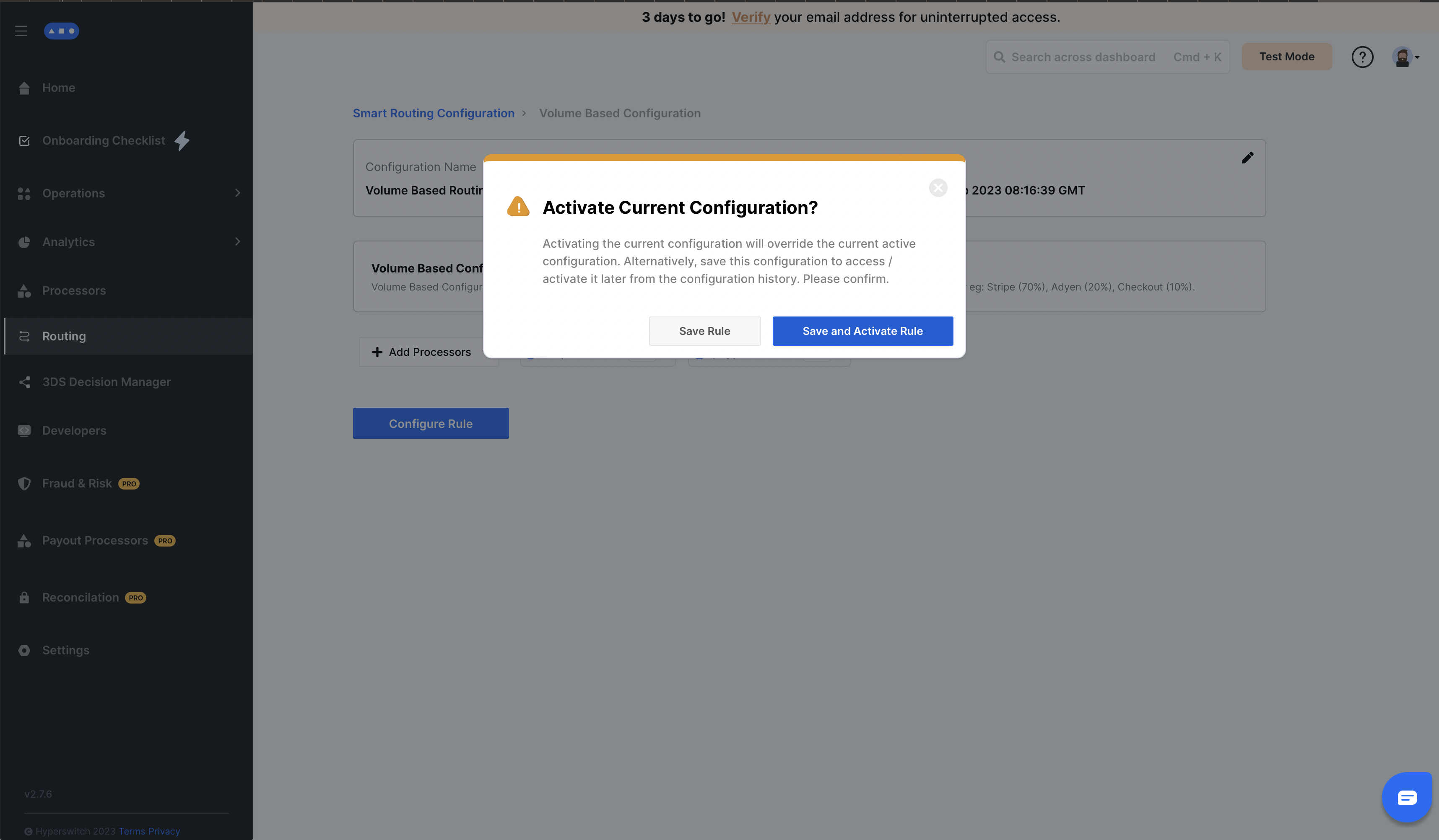 Volume Based Configuration step 4